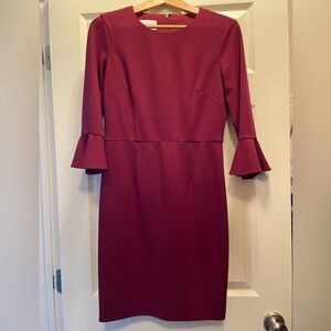 Donna Morgan Burgundy Long Sleeve Dress
